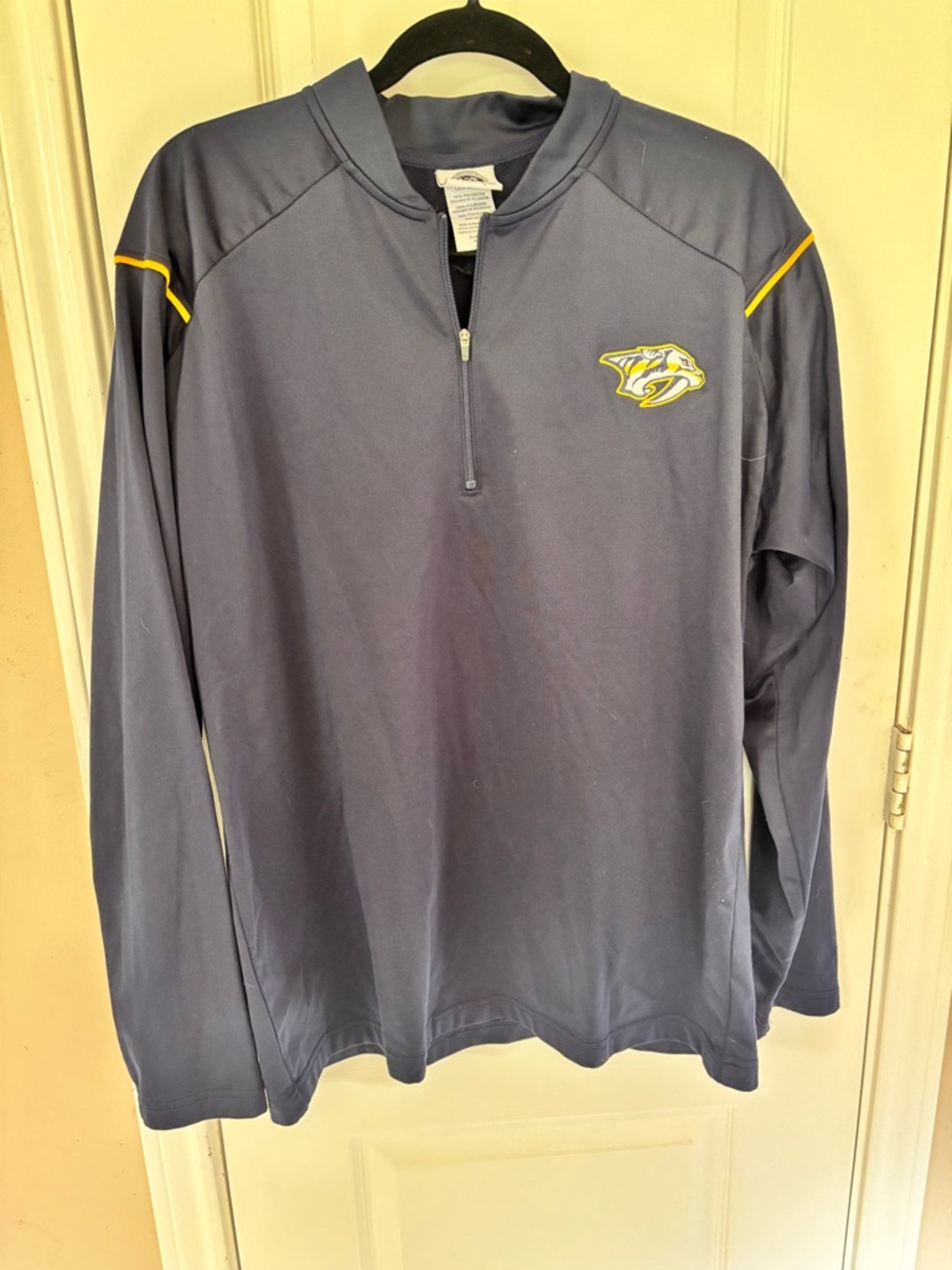NHL Nashville Predators Navy Blue 1/4 Zip‎ Pullover Men’s XL Sweatshirt Pullover
